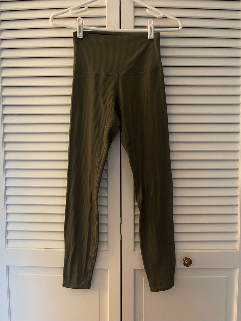 lululemon Align Army Green Ribbed High-Rise Leggings 25”, Size 4